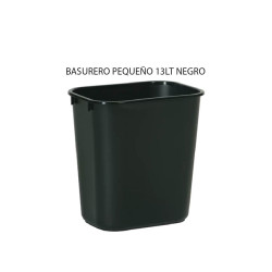 BASURERO PEQUEÑO 13LT NEGRO