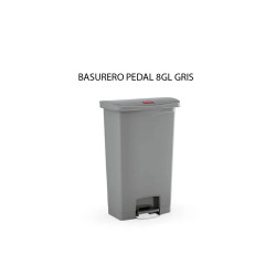 BASURERO PEDAL 8GL GRIS