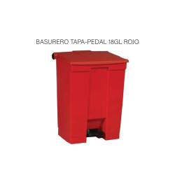 BASURERO TAPA-PEDAL 18GL ROJO