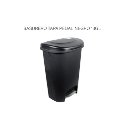 BASURERO TAPA PEDAL NEGRO 13GL