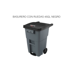 BASURERO CON RUEDAS 45GL NEGRO
