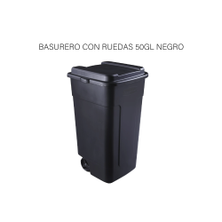 BASURERO CON RUEDAS 50GL NEGRO
