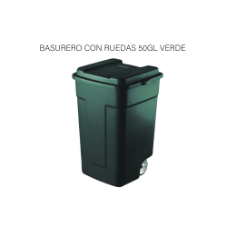 BASURERO CON RUEDAS 50GL VERDE