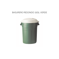 BASURERO REDONDO 32GL VERDE