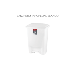 BASURERO TAPA PEDAL BLANCO 8GL
