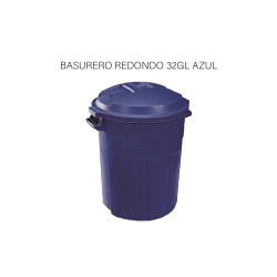 BASURERO REDONDO 32GL AZUL