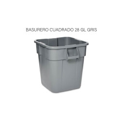 BASURERO CUADRADO 28 GL GRIS