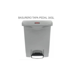 BASURERO TAPA-PEDAL 30GL PLATA