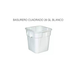 BASURERO CUADRADO 28 GL BLANCO
