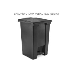 BASURERO TAPA-PEDAL 12GL NEGRO